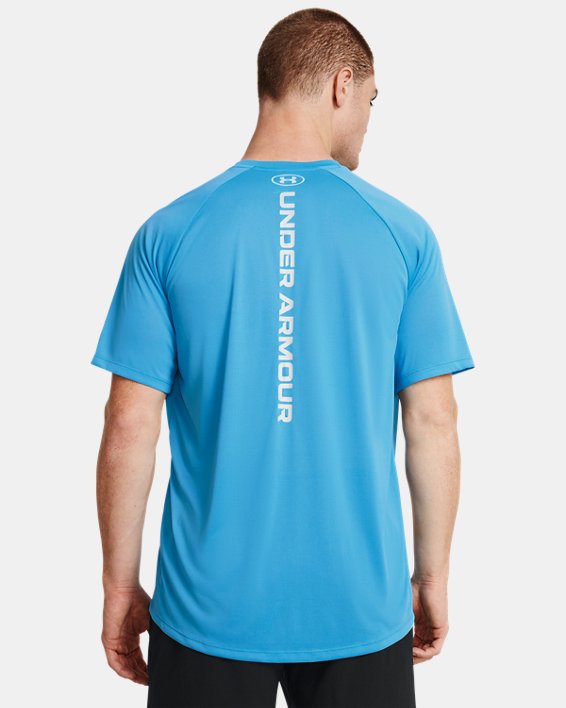 Men's UA Tech™ Reflective Short Sleeve, Blue, pdpMainDesktop image number 1